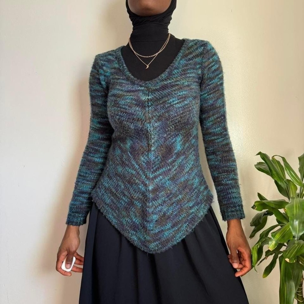 Vintage Bongo Space Dye Pointed Hem Sweater Whimsigoth Earthcore size M‎